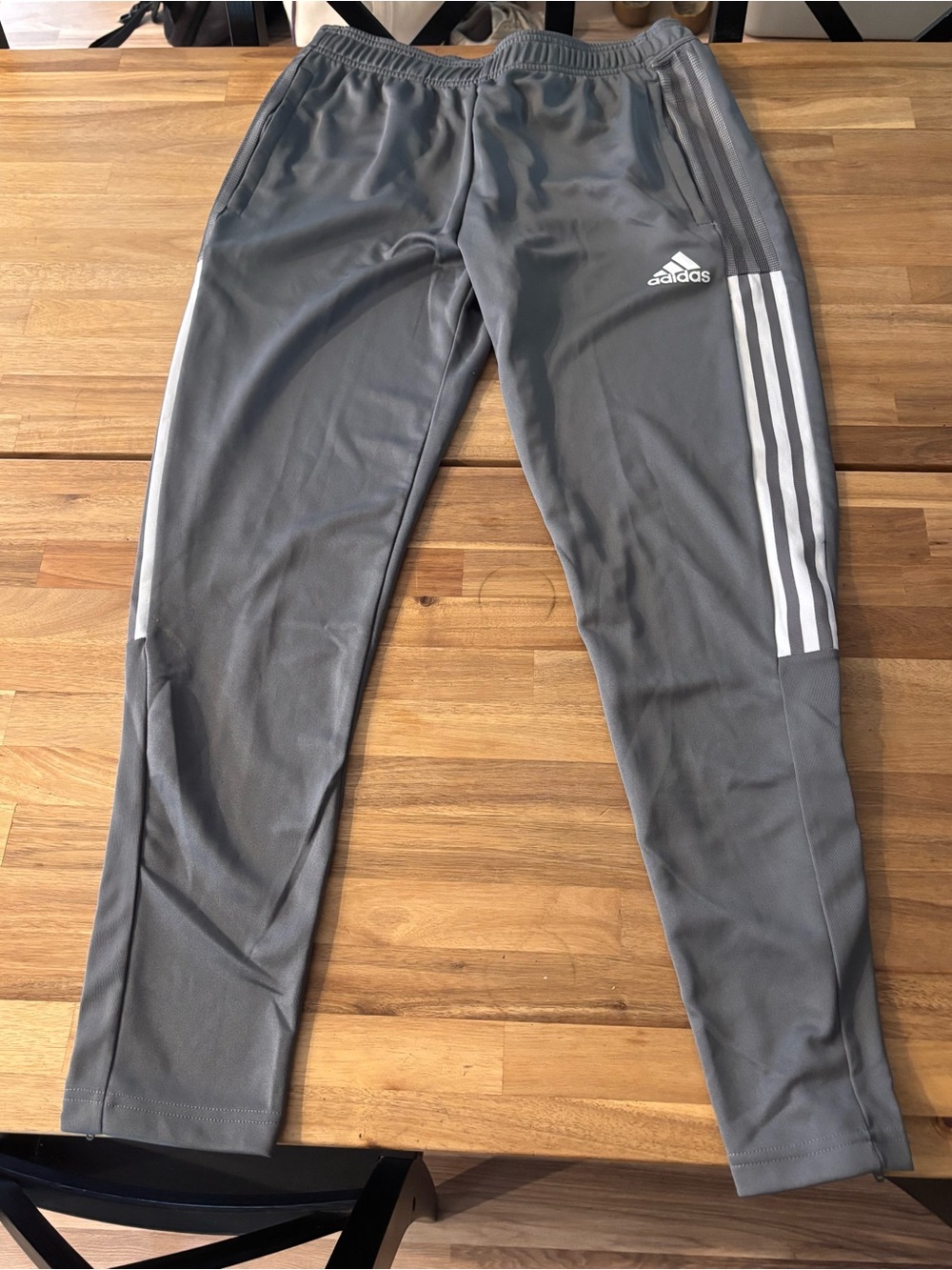 adidas Tiro 21 ZIP POCKETS Grey Track Aeroready Soccer Training pants SZ M.